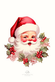 Retro Santa Claus PNG Digital Download