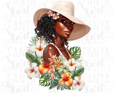 African American Summer Girl Png | Sublimation Design