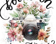 Focus On Positivity Png Instant Download Floral Photo Camera