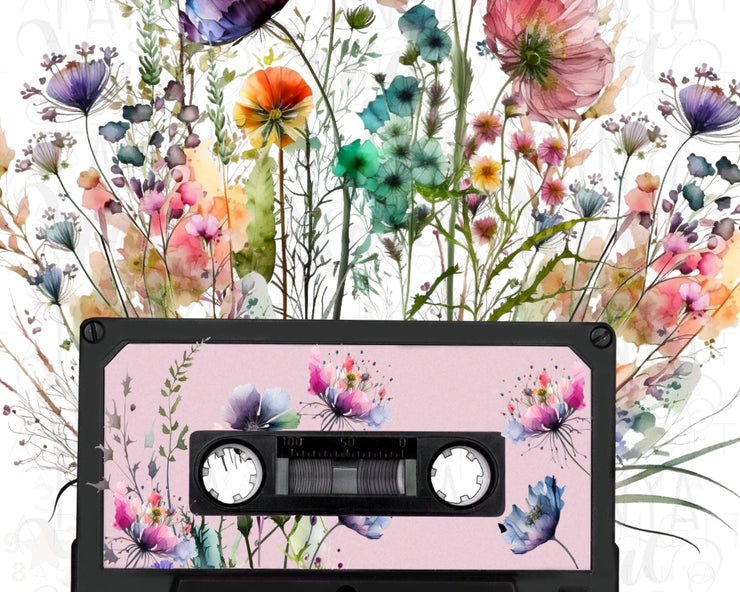 Retro Music Tape PNG Digital Download | Wildflowers Png