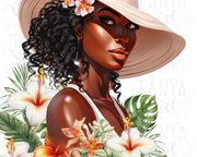 African American Summer Girl Png | Sublimation Design