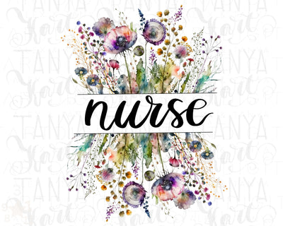 Wildflower Nurse Png Digital Download Sublimation Designs