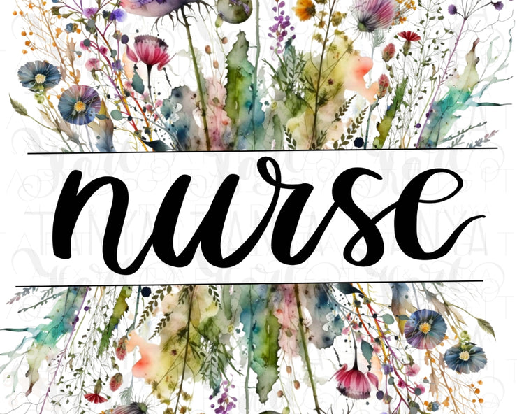 Wildflower Nurse Png Digital Download Sublimation Designs