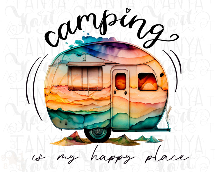 Camping Is My Happy Place Png | Camp Sublimation