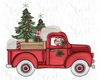 Red Truck Christmas Png Designs for Shirts