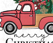 Merry Christmas Red Truck Png Instant Download