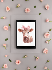 Little Pink Cow PNG: Digital Download for Sublimation