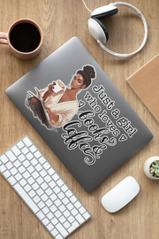 Just a Girl Who Loves Books and Coffee Png for Sublimation