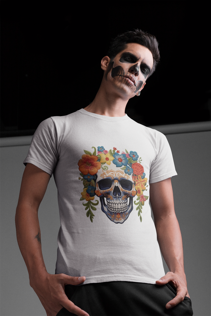 Skeleton Skull with Flowers Designs