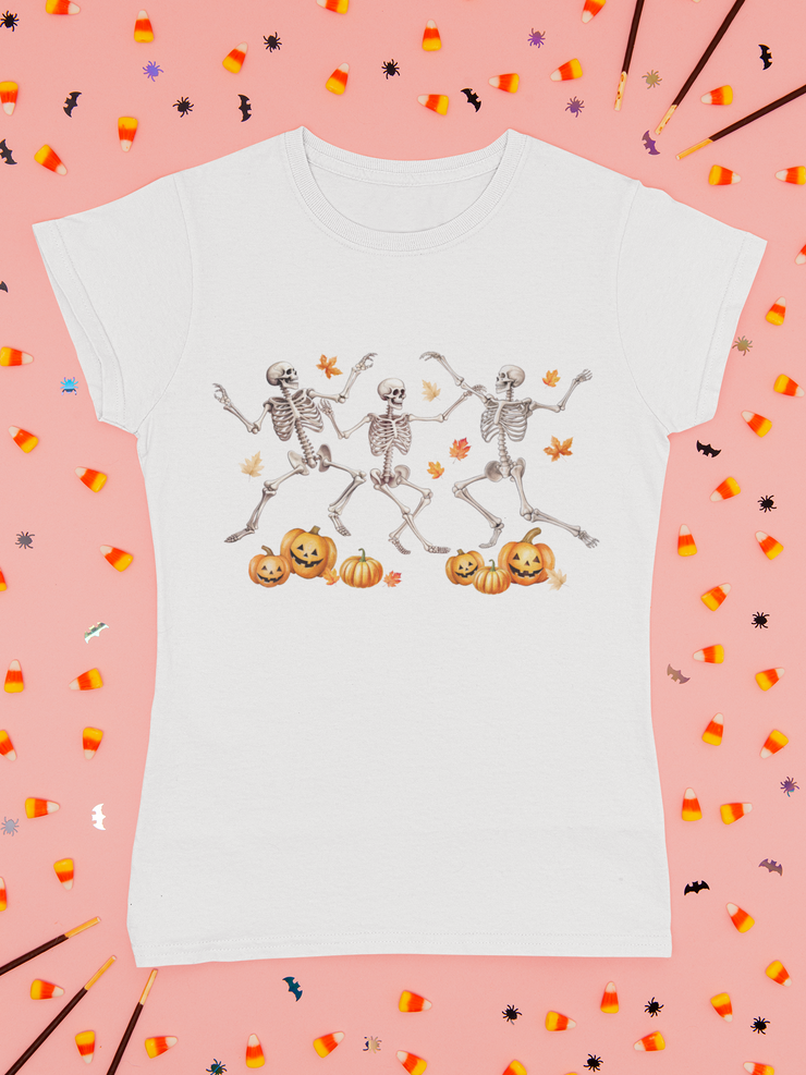 Skeleton Graphic PNG: Dancing Autumn Skeletons