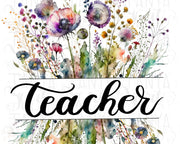 Wildflower Teacher Png Digital Download Sublimation Designs