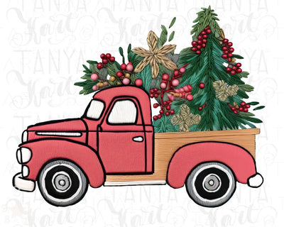 Red Truck Christmas PNG Designs for Shirts, Digital PNG Print Instant Download