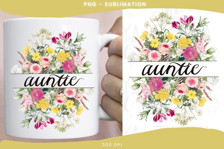 Floral Bouquet | Sublimation Design | Auntie Png