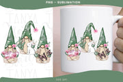 Floral Gnome Png | Sublimation Design | Three Girls Bloom