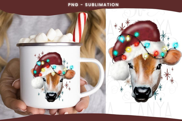 Christmas Cow | Sublimation Download | Farm Animals | Western Png Design