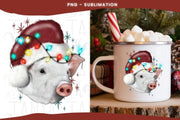 Christmas Pig | Sublimation Artwork | Holiday Illustration