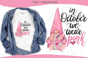 In October We Wear Pink | Gnome Sublimation Design