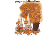 Gnomes Couple | Graphic Design | Sublimation Autumn Tree