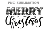 Merry Christmas | Buffalo Plaid Png | Black and White