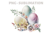 Eggs With Flowers | Happy Easter | Sublimation Png