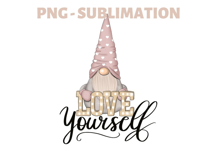 Love Yourself | Valentines Day | Valentine Pink Gnome