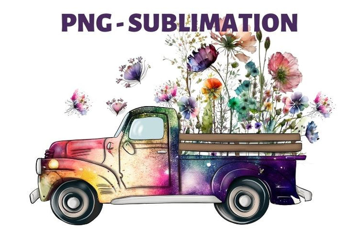 Wildflower Truck | Sublimation Download | Digital File