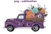 Purple Fall Old Truck Fall Sublimation Thanksgiving Png