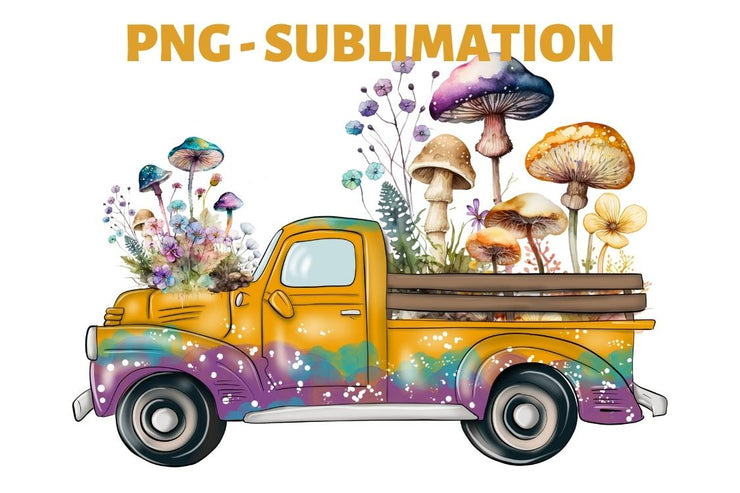 Yellow Truck Png | Designs Downloads | Mushrooms Png