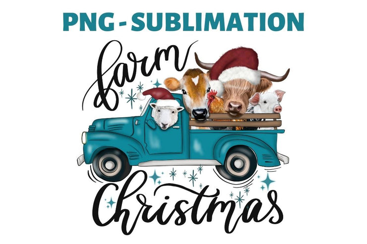 Farm Christmas | Png Sublimation | Farm Life | Christmas Old Truck