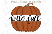 Hello Fall Hand Drawn Pumpkin Painting Design