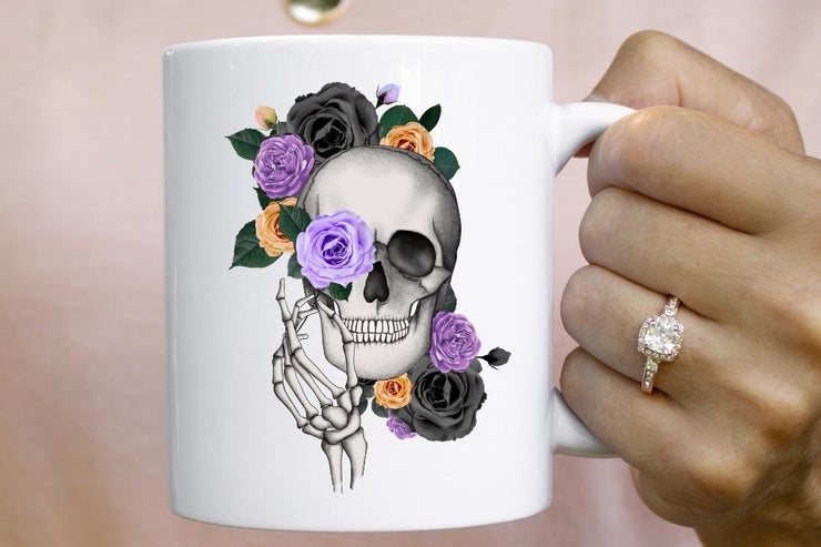 Scull With Flowers, Sublimation Graphics