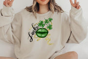 Green Lips | Sublimation Green Clover | Shamrock Lucky
