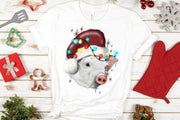 Christmas Pig | Sublimation Artwork | Holiday Illustration