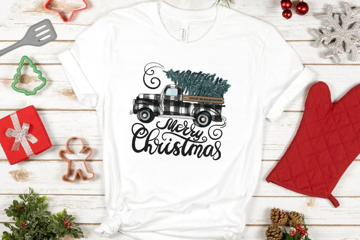 Truck Sublimation | Buffalo Plaid Png | Merry Christmas