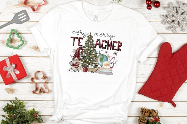 Very Merry Teacher, Digital Download, Sublimation Designs