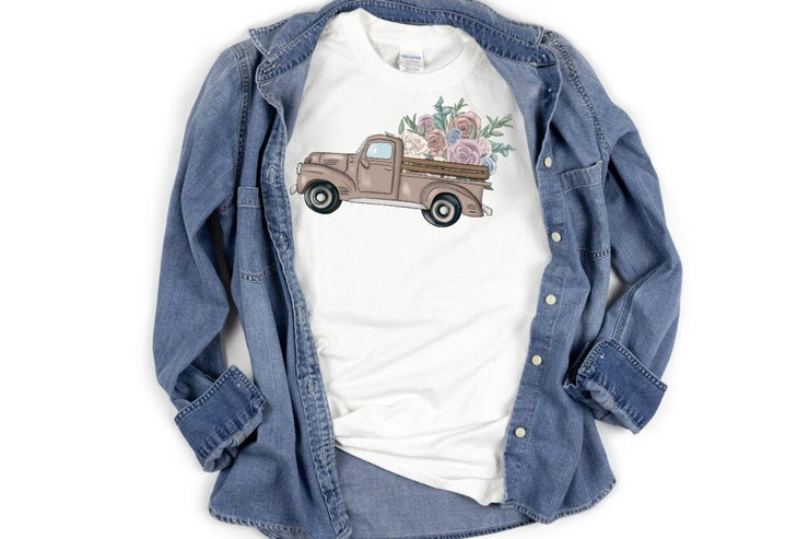 Truck With Roses | Pick Up Truck Png | Summer Floral