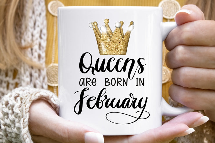 Digital Downloads | Queens Are Born In February | Png Sublimation Art
