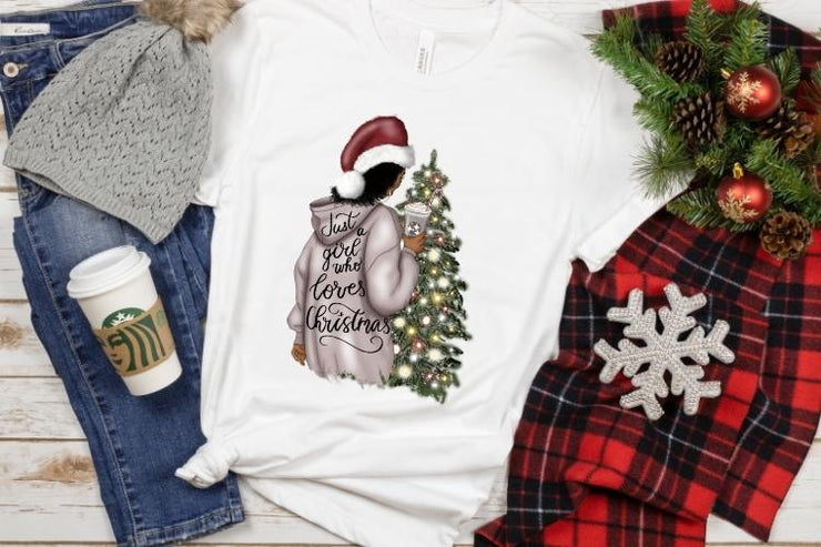 Just A Girl Who Loves Christmas | Afro Girl | Sublimation