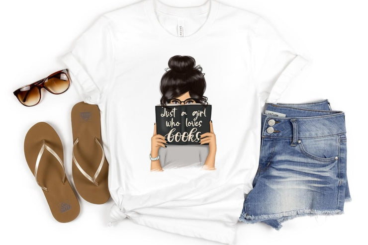 Just A Girl Who Loves Books | Book Lover Sublimation Design