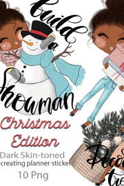 Planner African American Christmas Clipart