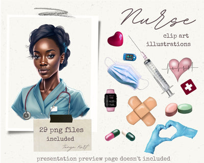 Nurse African American Girl Clipart