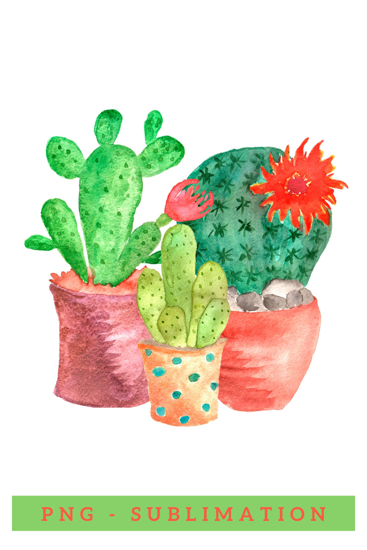 Watercolor Cactus | Sublimation Design