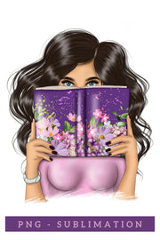 Girl Illustration | Floral Reading Design