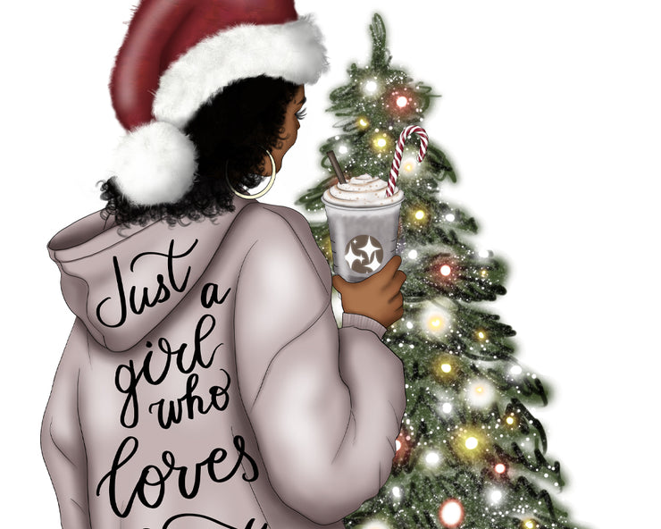 Just A Girl Who Loves Christmas | Afro Girl | Sublimation