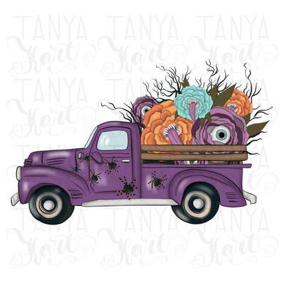 Purple Fall Old Truck Fall Sublimation Thanksgiving Png