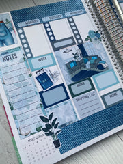 Denim Dark Skin toned  Life Planner Erin Condren Weekly Printable Kit