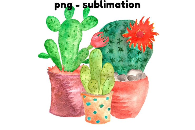 Watercolor Cactus | Sublimation Design