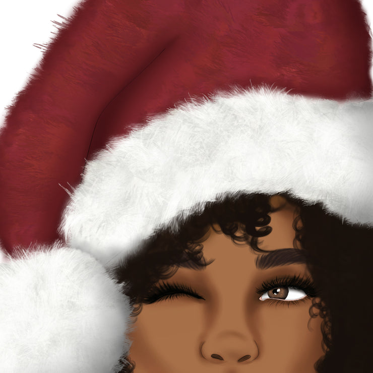 Afro Women | Merry Christmas | Santa's Hat