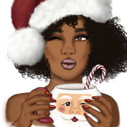 Afro Women | Merry Christmas | Santa's Hat