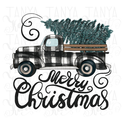 Truck Sublimation | Buffalo Plaid Png | Merry Christmas